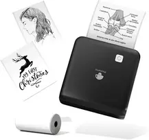 Phomemo M02 Pro 300 Dpi mini spausdintuvas, kišeninis spausdintuvas, bluetooth nuotraukų spausdintuvas išmaniesiems telefonams, terminis spausdintuvas, suderinamas su 15, 25, 50 mm popieriumi, idealus užrašams, mokslui, scrapbooking'ui, nuotraukoms, juoda