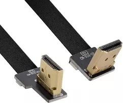 Hdmi A tipo kampinis 90 laipsnių į Hdmi A tipo plokščias kabelis 50 cm