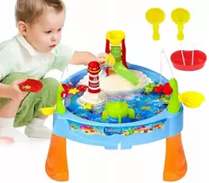 Water Table STALAS, VANDENS STALAS 2in1, ŽVEJYBA 25el. ŠVIEČIA ŽAIDIMAS