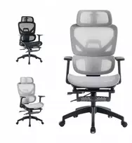 Biuro kėdė su kojų atrama, pasukama, ergonomiška, tinklinė, medžiaginė kėdė