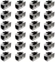 Deleycon 24x Cat6a Keystone modulis, jungiamojo kabelio jungtis, ekranuota 2x Rj45 lizdo tinklo jungiamojo skydelio Keystone laikiklio ilgiklis