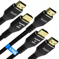 Hdmi 2.0 Kabelių Rinkinys 2m - 5 vnt., 4k@60hz, Pintas Nailonas
