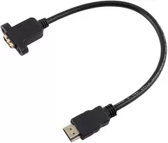 Hdmi adapteris, 30 cm / 100 cm, hdmi male į hdmi female adapterio keitiklis, hdmi male į hdmi female, prailginimo laidas su sraigtine skyle (30 cm)