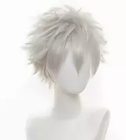 Yeeshedo unisex perukas, trumpas bob kirpimas, anime cosplay, pilnas natūralių sluoksnių, tiesūs purūs plaukai, kostiumų vakarėlis, išgalvotas karnavalinis persirengimas, teminis vakarėlio perukas (sidabro pilkumo)