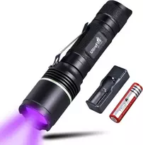 Ultrafire uv žibintuvėlis 395nm led juoda šviesa, vieno režimo ultravioletinė lempa uv šviesa, skirta dervos kietinimui, uv klijams, naminių gyvūnų šlapimo dėmėms, skorpionų aptikimui