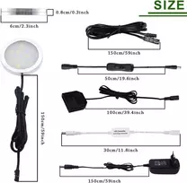 Aiboo led spintelių šviestuvai, pilnas 8 vnt. komplektas, po spintele montuojamas apšvietimas su nuotoliniu valdymu, virtuvės lempos, vitrinų apšvietimas, šilta balta, 2700 k, led šviestuvų rinkinys su visais priedais