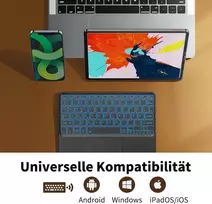 Belaidė klaviatūra su lietimės plokštele ir 7 spalvų apšvietimu