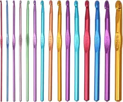 Yeashi nėrimo vąšelių rinkinys - 14 dalių ergonomiškas aliuminio rinkinys su 14 dydžių (2 mm - 10 mm) pradedantiesiems ir profesionalams - idealiai tinka mezgimui ir nėrimui - spalvingas