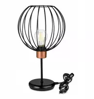Loft stalo lempa E27 su metaliniu gaubtu, juoda-vario