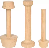 3 dalių medinis pyrago grūstuvo rinkinys, dvipusis kiaušinių tartalečių formavimo įrankis, medinis pyrago grūstuvas, tešlos grūstuvas, „pasidaryk pats“ pyrago tešlos įrankis kiaušinių tartaletėms, sūrio pyragams, desertų kepimui