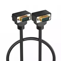 Pngknyocn vga kabelis stačiu kampu 0.5m, 270 laipsnių kampo vga jungtis į 90 laipsnių kampo vga jungtį 15 kontaktų full hd 1080p didelės raiškos vaizdo kabelis (0.5m)