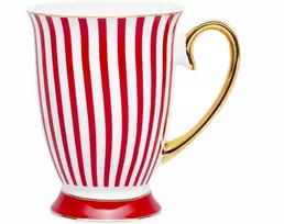 Porcelianinis puodelis kavai arbatai 300 ml, 8.5 x 11 cm - raudonas