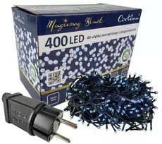 Cortina eglutės lemputės 400 led šaltai baltos spalvos su programatoriumi, skirtos naudoti lauke/viduje, ip44