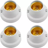Powice 4 vnt. E27 prisukamas lemputės laikiklis E27 universalus lempos lizdo adapteris Led lempoms, baltas