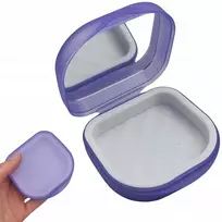 Dantų šepetėlis Dėklas ortodontiniam aparatui su veidrodėliu, dėžutė kapoms, violetinis
