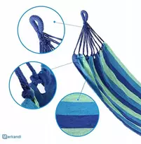Dvivietis sodo hamakas, didelis rinkinys, užvalkalas, 200x160cm, sūpynės, 200kg