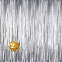 Beishida 2 vnt. folijos kutų užuolaidų rinkinys, sidabrinės blizgučių užuolaidos, nuotraukų fonas vestuvėms, sužadėtuvėms, mergvakariui, gimtadieniui, mergvakariui, vakarėliui, scenos dekoravimui (1 m x 2 m)