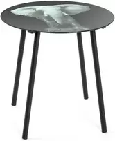 TV staliukas Haku Möbel staliukas, dizainas: juodas metalas, grūdintas stiklas, matmenys: aukštis 41 cm x skersmuo 40 cm, stilius: modernus