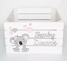 Medinė žaislų dėžė Personalizuota