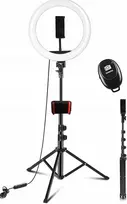 Kosmetinė grindų žiedinė Led lempa Ring 25cm, juoda