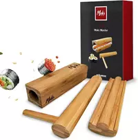Mikamax - Maki Master sushi rinkinys - sushi gaminimo įrankis - 100% bambukas - sushi gaminimo rinkinys - sushi rinkinys