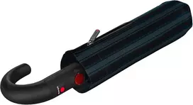 Knirps T.260 Duomatik vyriškas sulankstomas skėtis su apvalia rankena ir Ecorepel technologija 2line Up, juodas, elegantiškas