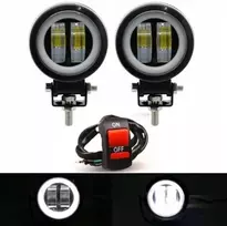 Halogeninis led cree žibintas su žiedu motociklui x2