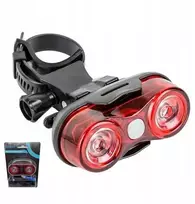Verso galinis dviračio žibintas Maxpower 2x0,5 W, tvirtinamas prie sėdynės, maitinamas baterijomis