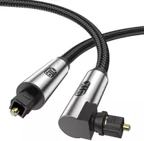 Emk 90 laipsnių optinis kabelis, optinis audio kabelis, toslink kabelis, šviesolaidinis kabelis namų kinui, televizoriui, soundbar'ui, žaidimų konsolei, blu-ray grotuvui, garsiakalbiui, projektoriui, stiprintuvui (2 metrai)