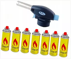 Dbautomotive dujinis degiklis litavimo lempa + 7 balionėliai 400ml rinkinys 89007-88151