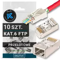 10x ekranuoti rj45 8p8c ftp cat.6 kat.6 perėjimo kištukai digitus