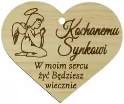 Širdelės formos pakabukas žvakei su virvele Graviruotas Mylimam Sūnui