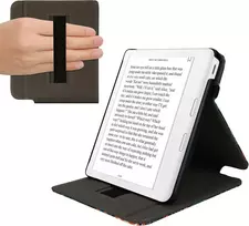 Kwmobile dėklas, suderinamas su kobo kobo libra colour/tolino vision colour dėklu - dėklas su kilpa ir stovu - bibliotekos tema, įvairiaspalvis