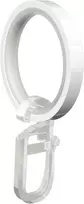 Flair Sidabrinis Deco 11052007 2032 įdėklas ir sulankstomas kabliukas 16 ir 20 mm skersmens metaliniam užuolaidų karnizui, 20 vnt. pakuotė – balta
