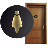 Sosenco lentelė tualetas wc piktograma moterims žymėjimas ant durų graviruotas juodas