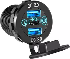 Alnicov Usb automobilinis įkroviklis 12v/24v 36w greitas įkrovimas Qc3.0 dvigubas Usb įkroviklis maitinimo lizdas greito įkrovimo adapteris su jungikliu Led voltmetras