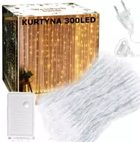 Šviesos užuolaida 300 led 3x3m stiprūs stori laidai - šilta balta - vestuvėms