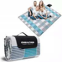 Didelis sulankstomas pledas-kilimėlis xxl 200x200 cm piknikui paplūdimyje stovyklavimui atsparus vandeniui