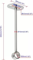Ohamtes 2 vnt. Id25mm (1") L350mm drabužių kabyklos laikiklis, dušo užuolaida, spintelė, kaklaraiščio strypo atraminis rėmas, užuolaidų strypo flanšo pagrindai, tinkami montuoti ant lubų arba sienos