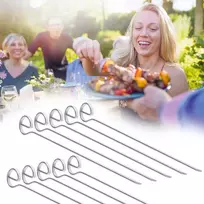 Barbecue iešmelių rinkinys, 10 vnt. – mėgaukitės bbq visiems mėsos mėgėjams ir vegetarams – pagaminta Vokietijoje, nerūdijančio plieno barbecue iešmeliai, 210 mm