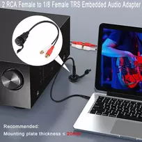Qianrenon Rca į 3.5 mm Stereo Vandeniui Atsparus Kabelis Adapteris