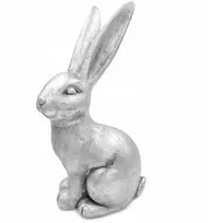 Velykinis sidabrinis zuikutis, didelė šventinė dekoracija, statulėlė 50 cm