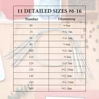 Paludo nerūdijančio plieno apvalių mezgimo virbalų rinkinys 80 cm, 11 dalių apvalių nėrimo mezgimo virbalų rinkinys keičiami apvalūs mezgimo virbalai mezgimo virbalai pradedantiesiems