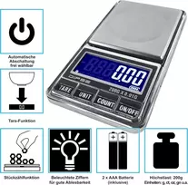 Usb 200 skaitmeninės tiksliosios svarstyklės / kišeninės svarstyklės su usb jungtimi be automatinio išsijungimo, sveriančios tiksliai iki 200 g 0,01 g žingsniais