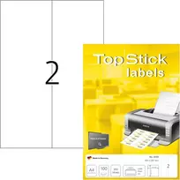 Topstick universalios etiketės A4, matinis popierius, lipnios, spausdinamos