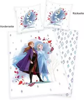 Herding Disney's Frozen 2 patalynės komplektas, pagalvės užvalkalas 80 x 80 cm, antklodės užvalkalas 135 x 200 cm, su lygiu užtrauktuku, 100% medvilnė/renforcé