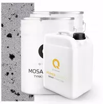 Mozaikinis tinkas pilkas su juoda žėrute M04 išorinis 2x 25kg + gruntas 13m2
