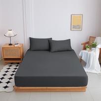 Užvalkalas su guma, vienspalvis, čiužinio apsauga, viengulei, dvigulei, karališko dydžio lovai, 100% medvilnė 2xPillowcases gray