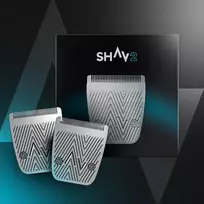 Shav 2™ atsarginis skustuvo peiliukas - Cutfree™ intymus skustuvas vyrams, šlapio/sauso plaukų kirpiklis su keičiamu keraminiu peiliuko moduliu, kūno priežiūros priemonė intymioms vietoms ir kūno plaukams, vyriškas skustuvas