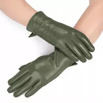 Moteriškos odinės žieminės pirštinės Moramo Stylish Žalias S